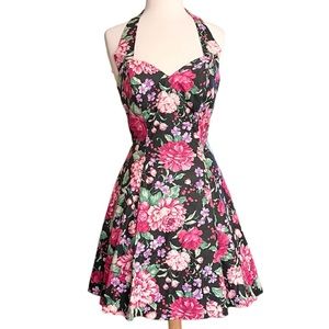 Vintage Rampage Dress Floral Fit & Flare Halter 3 4 5 7